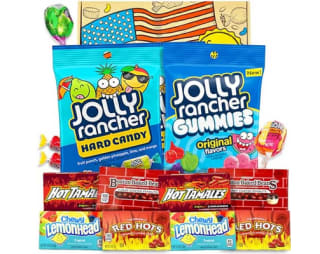 Cesta con American Candy Caja de caramelos y Chucherias Americanas por 4,95€