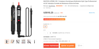 Multimètre MUSTOOL MT008 - Stylo digital 17cm, voltmètre à 9,64€