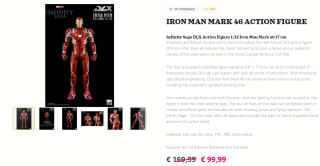Marvel Infinity Saga DLX Action Figure - Iron Man Mark 17 cm voor €99 bij Backtothetoys