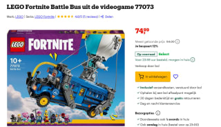 Lego Fortnite Battle Bus voor €74,99 bij Bol