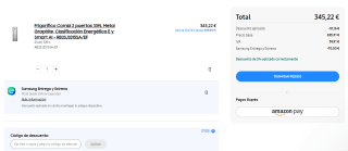 Samsung RB33J3315SAFrigorífico Combi 2 puertas 339L Metal Graphite por 345,22€