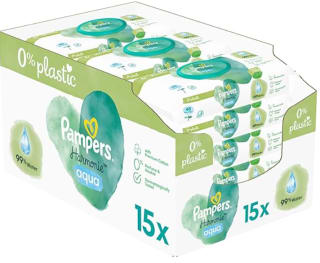 Pampers Harmonie Aqua Billendoekjes 15 pakken voor €19,99 bij Amazon.nl