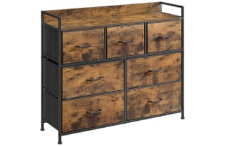 Cómoda con 7 Cajones SONGMICS Marrón Rústico por solo 37,99€