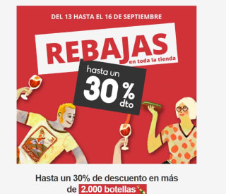 Hasta 30% descuento en muchos vinos seleccionados desde Wine is social