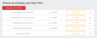 Entradas para Siam Park Adulto por 42€