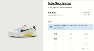 Nike Sportswear W AIR MAX 90 dames sneakers voor €53 bij Zalando-Lounge