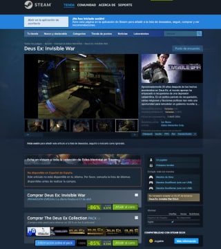 Comprar Deus Ex: Invisible War Steam por 0,97€