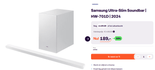 SAMSUNG Ultra Slim HW-S701D (2024) Soundbar Wit voor €189 bij Ibood