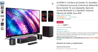 ULTIMEA 5.1ch Barra de Sonido TV, Soundbar y 2 Altavoces Surround por 109,99€