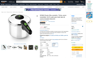 MONIX Presto olla a presión 7 litros por 42,99€