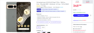Smartphone 6.71" Google Pixel 7 Pro - 128 Go à 345,88€