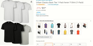 Urban Classics heren t-shirt 6- stuks voor €31,49 bij Amazon