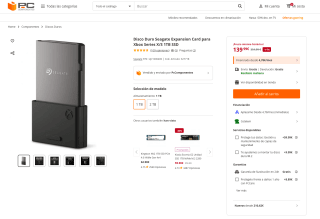 Disco Duro Seagate Expansion Card para Xbox Series X/S 1TB SSD por 139,99€