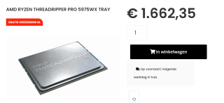 AMD Ryzen Threadripper Pro 5975WX Tray voor €1.639,57 bij Caps