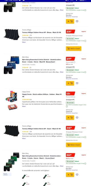 Tot 57% korting op ondergoed en sokken voor heren bij Bol.com