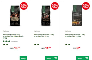Houtskool met 20% korting bij Welkoop