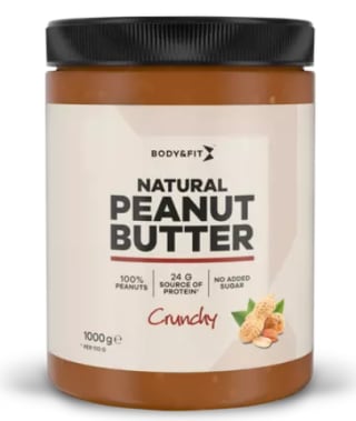 Crunchy pindakaas 1kg voor €3,20 bij Body & Fit