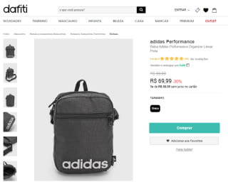 Bolsa da Adidas, modelo Perforance Organizer Linear - R$ 69,99