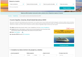 18 Días crucero desde Barcelona hasta Rio de Janeiro desde 445€