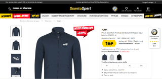 Veste zippée pour homme Puma Essentials Track à 16,99€