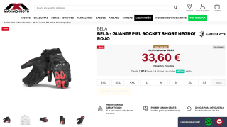 Guantes moto BELA Piel Rocket Short por 33,60€