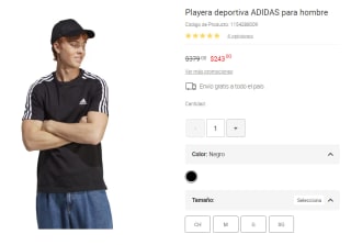 Playera Deportiva Adidas por $243 | Descuento Liverpool