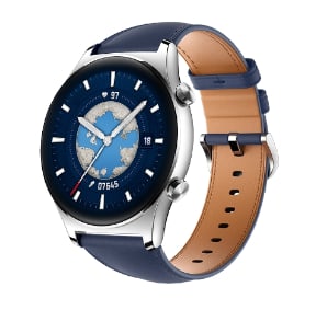 Montre Connectée Honor Watch GS 3 - Ocean Blue, AMOLED 1,43", Cuir, Autonomie 14 Jours, GPS, 5ATM Imperméable à 249,90€