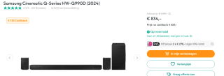 Samsung HW-Q990D - Soundbar - Cinematic Q-series voor €689 na cashback via Art and Craft