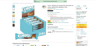 24 Barritas Corny de Cereales Chocolate con Leche 0% azucar de 20gr por