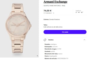 Reloj de Mujer Armani Exchange QUARTZ HAND WATCHES por 74€