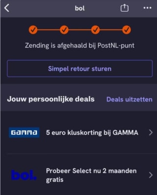 Gratis 2 maanden Bol.com select via de PostNL app