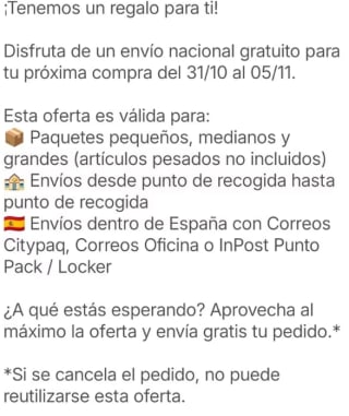 Vinted envíos gratis cuentas seleccionadas