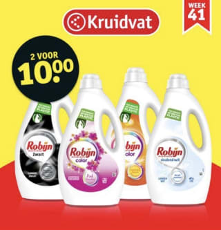 Robijn color vloeibaar wasmiddel: 2 voor €10.00 bij Kruidvat