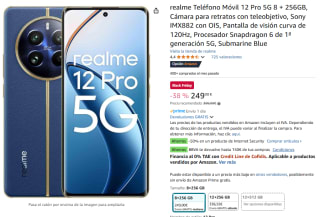 Móvil realme 12 Pro 5G, Submarine Blue, 256 GB, 8GB RAM por 249€
