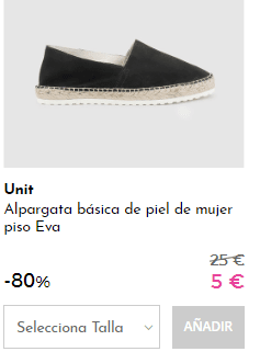 Alpargata de piel por 5€