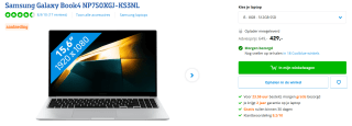 Samsung Galaxy Book4 (15.6", Intel® Core™ i5, 8GB, 512GB) voor €429 bij Coolblue