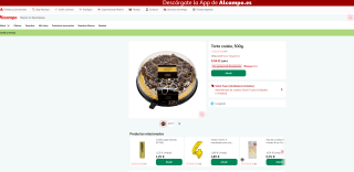 Tarta cookie 500g por solo 5,54€ en Alcampo
