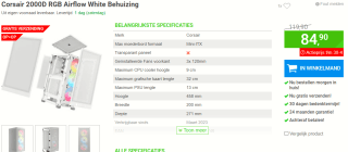 Corsair 2000D RGB Airflow White Behuizing voor €84,90 bij Megekko