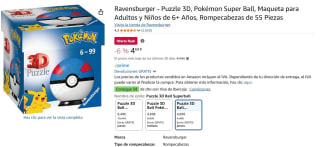 Ravensburger - Puzzle 3D, Pokémon Super Ball, azul y rojo/negro y amarillo por 4,69€