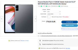Tablet Xiaomi Redmi Pad 4GB+128GB por 143,20€