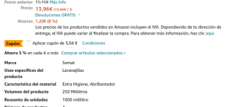 Limpia Máquinas Somat Aditivo Lavavajillas 4 unidades 1000ml por 9,52€