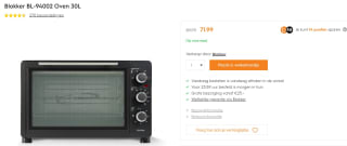 Blokker oven BL-94002 - 30 liter voor €71,99