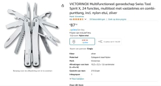Victorinox SwissTool Spirit X met etui voor €87,14 bij Amazon