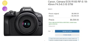 Cámara Canon EOS R100 RF-S 18-45mm por $6,599 en Costco