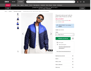 Chaqueta NIKE plumas abrigo Hombre por solo 42,50€