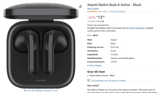 Xiaomi Redmi Buds 6 Active voor €13,99 bij Amazon