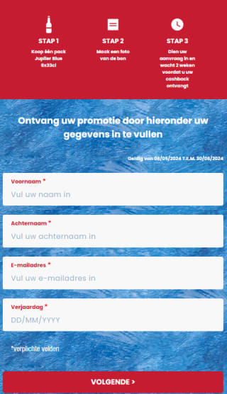 6x33cl Jupiler Blue 100% terugbetaald via cashback