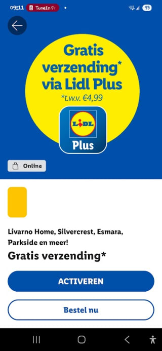 Gratis verzending op je bestelling met de Lidl Plus-app