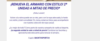 50% de descuento para la segunda unidad desde Joma