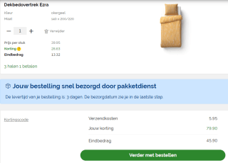 3 halen 1 betalen op dekbedovertrekken bij Beter Bed